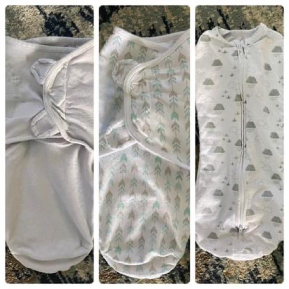 3 baby swaddles.